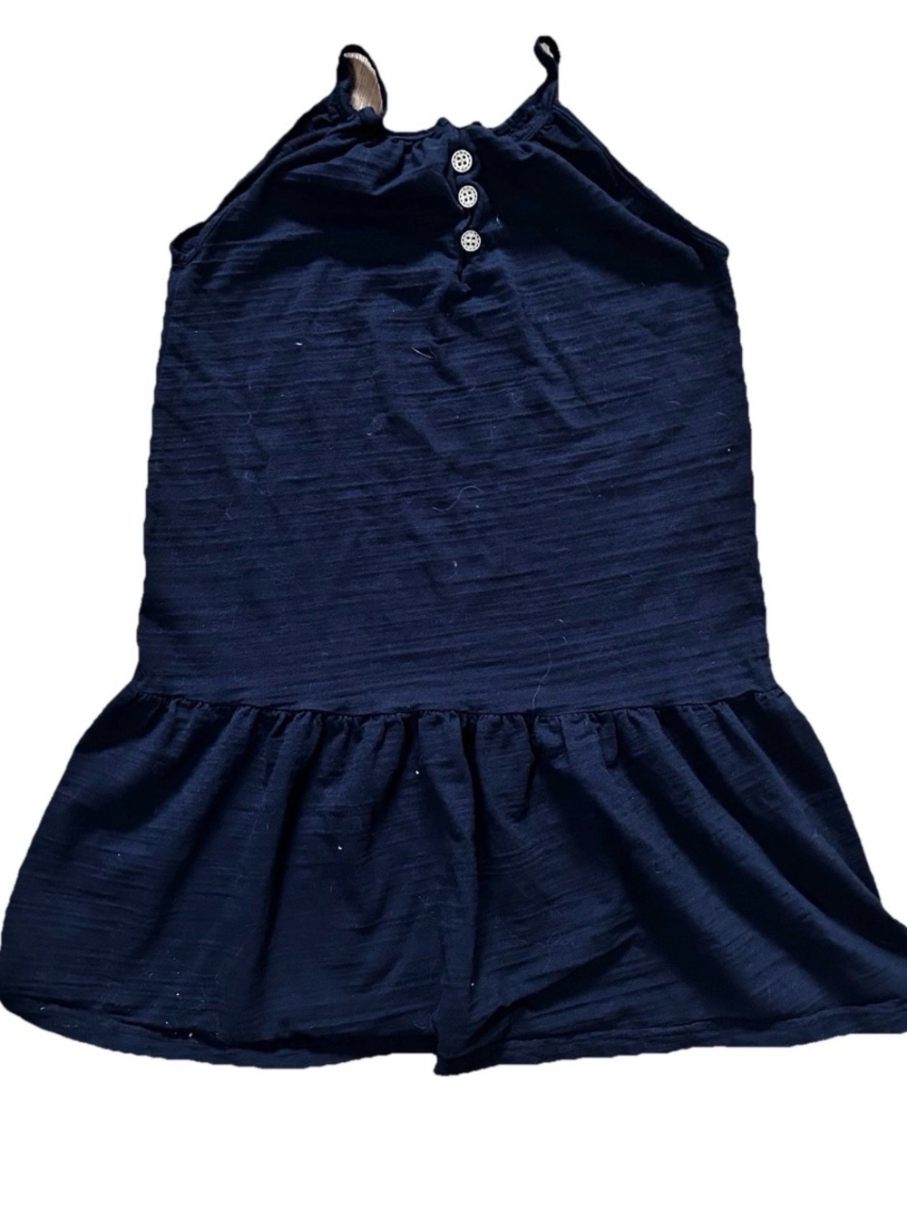Cup of sweet 20’s style Navy Blue Sleeveless Dress with Button Detail